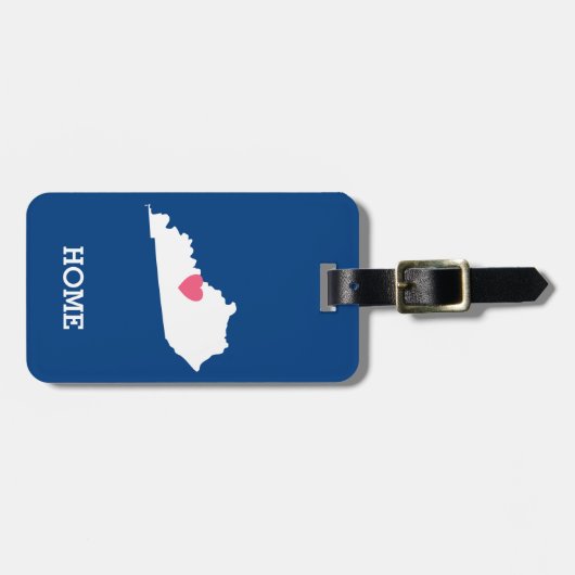 Kentucky Map Home State Love met Custom Heart Bagagelabel (Voorkant horizontaal)