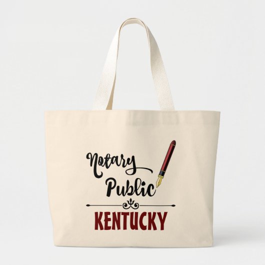 Kentucky Noteerbare Openbare Inkt Pen Grote Tote Bag (Voorkant)