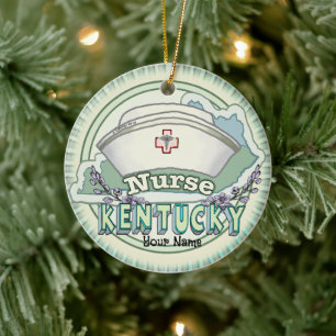Kentucky Nurse Keramisch Ornament