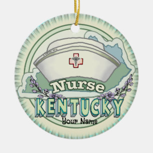 Kentucky Nurse Keramisch Ornament