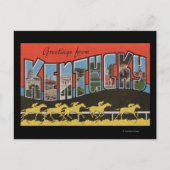 Kentucky (paardenraatscène) - grote lettergrootte briefkaart (Voorkant)