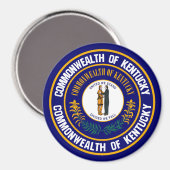 Kentucky Round Emblem Magneet (Voorkant / Achterkant)