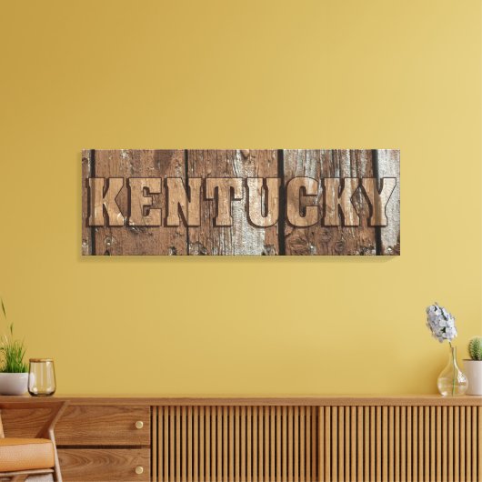 Kentucky rustieke houten muur canvas teken (Insitu (Woonkamer))