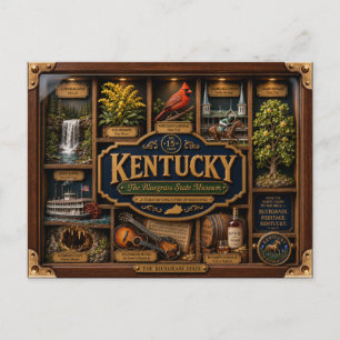 Kentucky Shadow Box 3D Figuur Staat Briefkaart