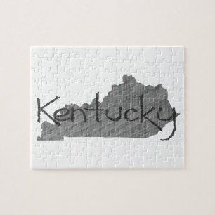 Kentucky Shaped Old Gray Chalkboard Name Black Legpuzzel