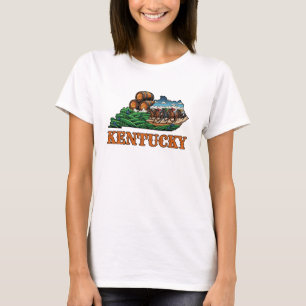 Kentucky Staat Omlijning Tattoo Stijl Paard Bourbo T-shirt