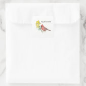 Kentucky state bird and flower vierkante sticker (Tas)