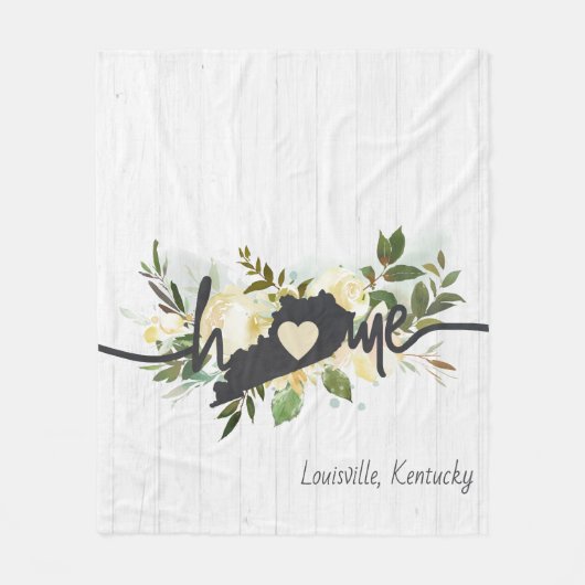 Kentucky State gepersonaliseerd uw thuis stad rust Fleece Deken (Voorkant)