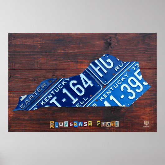 Kentucky State License Bord Map Poster (Voorkant)