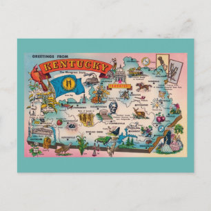 Kentucky State Map Briefkaart