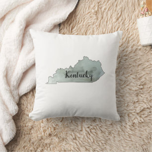 Kentucky State Outline Waterverf Painting Kussen