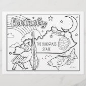 Kentucky State Vorm en feiten Kleurplaat Flyer (Voorkant)