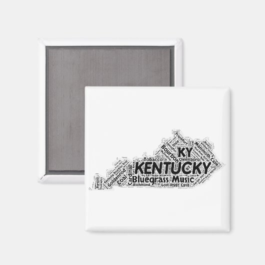 Kentucky State Word Cloud Magneet (Voorkant / Achterkant)