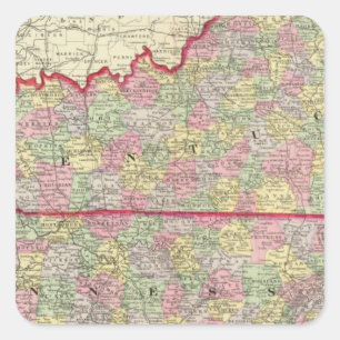 Kentucky, Tennessee 3 Vierkante Sticker