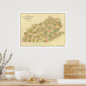 Kentucky & Tennessee Railroad Map 1839 Poster (Keuken)