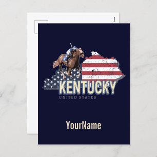 Kentucky United States Retro State Map  VS Feestdagenkaart