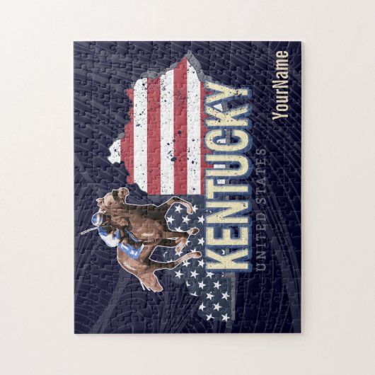 Kentucky United States Retro State Map VS Legpuzzel (Verticaal)