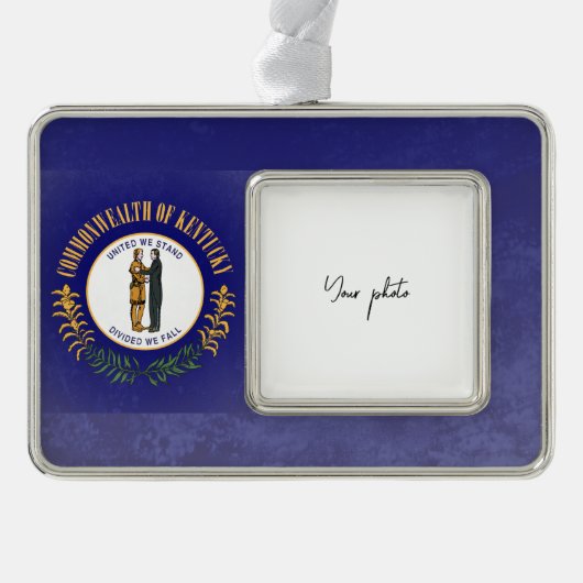 Kentucky Verzilverd Kader Ornament (Voorkant)
