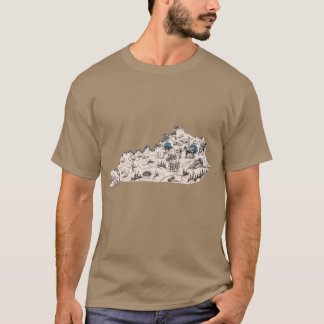 Kentucky Vintage Picture Map Oversized T-shirt