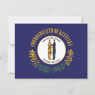 Kentucky Vlag Verenigd Staan Wij Voor De Pionier  Briefkaart