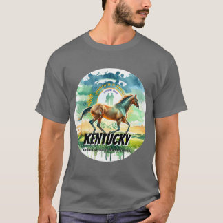 Kentucky Volbloed Paard Staatsdier Watercolo T-shirt