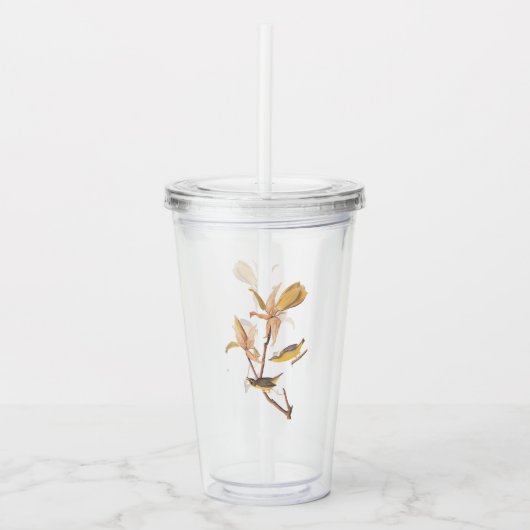 Kentucky Warbler Audubon Birds en Magnolia Flower Acryl Drinkbeker (Voorkant)