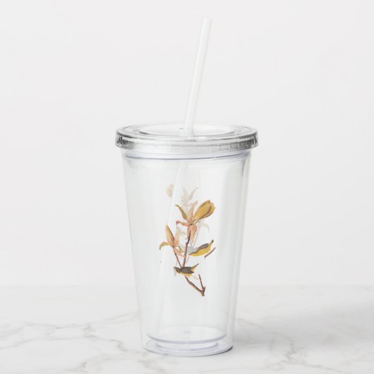 Kentucky Warbler Audubon Birds en Magnolia Flower Acryl Drinkbeker (Achterkant)