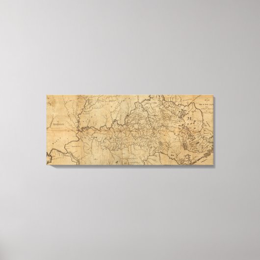 KentuckyPanoramic MapKentucky Canvas Afdruk (Voorkant)