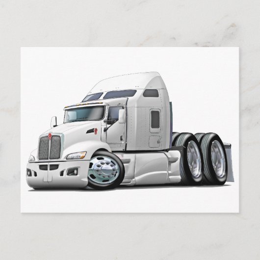 Kenworth 660 White Truck Briefkaart (Voorkant)