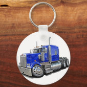 Kenworth w900 Blue Truck Sleutelhanger (Voorkant)