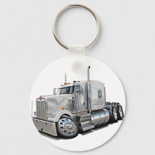 Kenworth w900 White Truck Sleutelhanger (Voorkant)