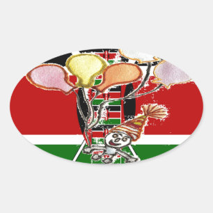 Kenya Birthday Ovale Sticker