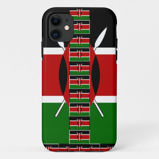 Kenya Black red green Case-Mate iPhone Case (Achterkant)