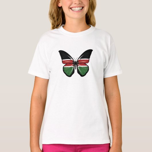 Kenya Butterfly vlag T-shirt (Voorkant)