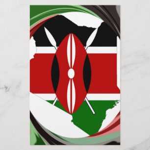 Kenya Celebration Colorful Flag Carte vectorielle
