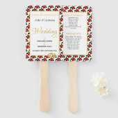 KENYA Christelijk Aangepast bruiloft Programma Handwaaier (Voorkant en achterkant)