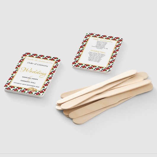 KENYA Christelijk Aangepast bruiloft Programma Handwaaier (Niet-gemonteerd)
