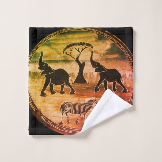 Kenya Elephants et Zebra Migration (Gant de toilette)