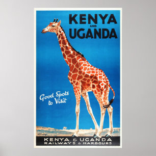 KENYA en UGANDA Safari diertoerisme Poster