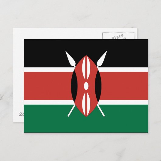Kenya Flag Briefkaart (Voorkant / Achterkant)