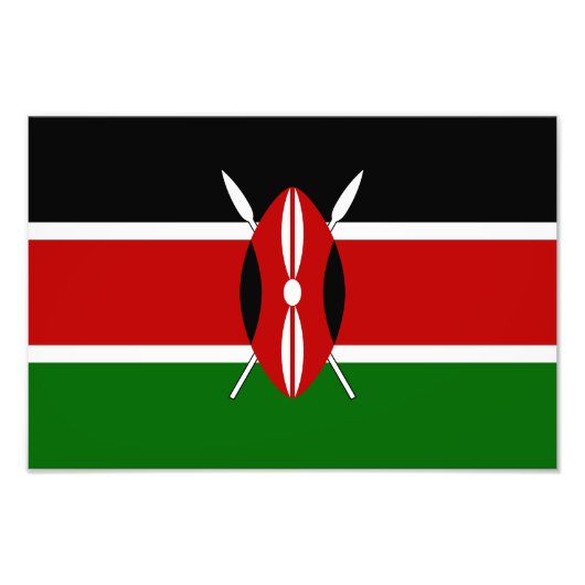 Kenya Flag Foto Afdruk (Voorkant)