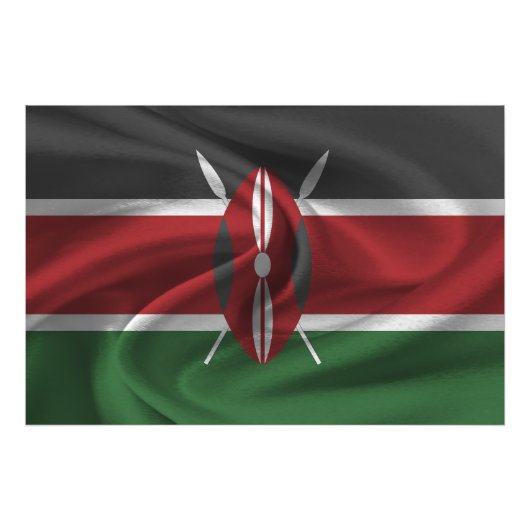 Kenya Flag Foto Afdruk (Voorkant)