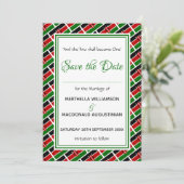 KENYA FLAG Gepersonaliseerd Schrift Stijlvol Kenia Save The Date (Staand voorkant)