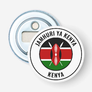 Kenya Flag Goraalse patriottische bottenopener Button Flesopener