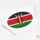 Kenya Flag Oval Sticker (Envelop)