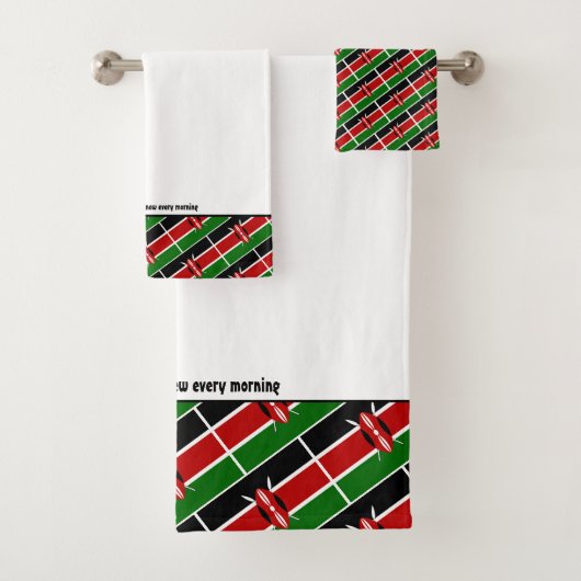KENYA FLAG Persoonlijke scripts WHITE Bad Handdoek (Insitu)