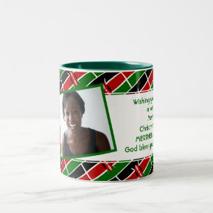 KENYA FLAG Photo Template Voeg Jouw tekst toe Tweekleurige Koffiemok