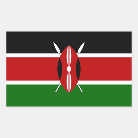 Kenya Flag Rechthoekige Sticker (Voorkant)