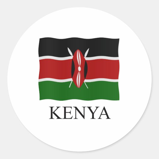 Kenya flag ronde sticker (Voorkant)