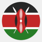 Kenya Flag Ronde Sticker (Voorkant)